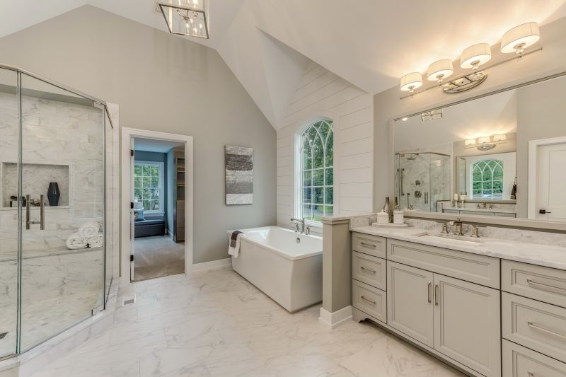 Upscale Bathroom with Double Vanities